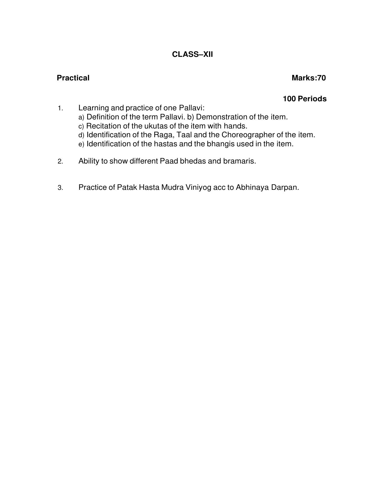 CBSE Class XI & XII Dance Syllabus - Page 19