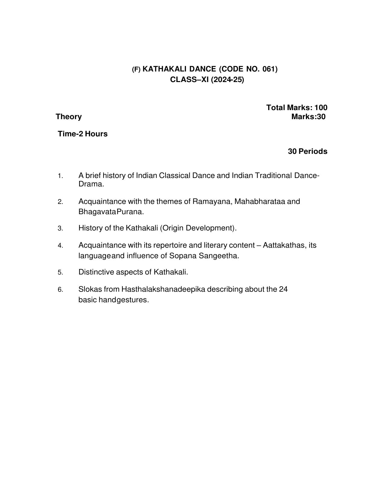 CBSE Class XI & XII Dance Syllabus - Page 24
