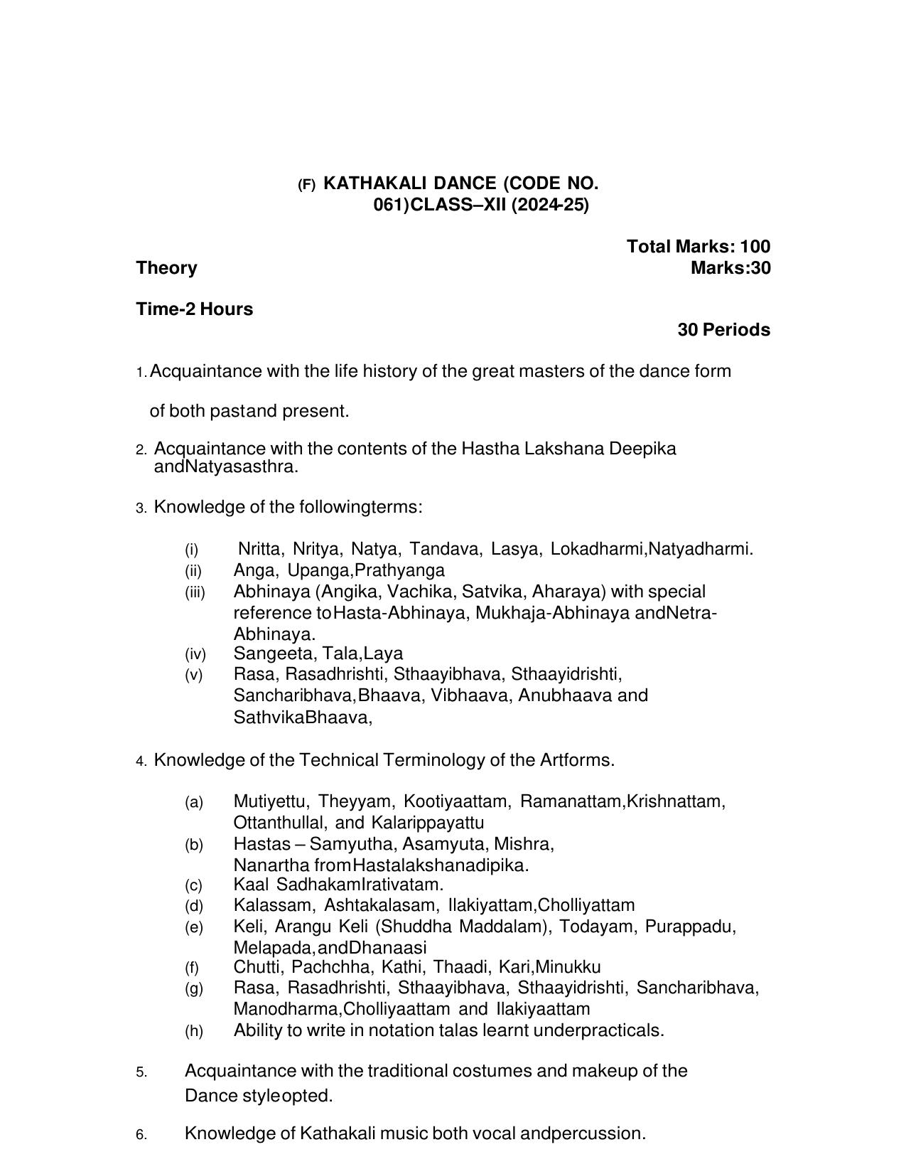 CBSE Class XI & XII Dance Syllabus - Page 26