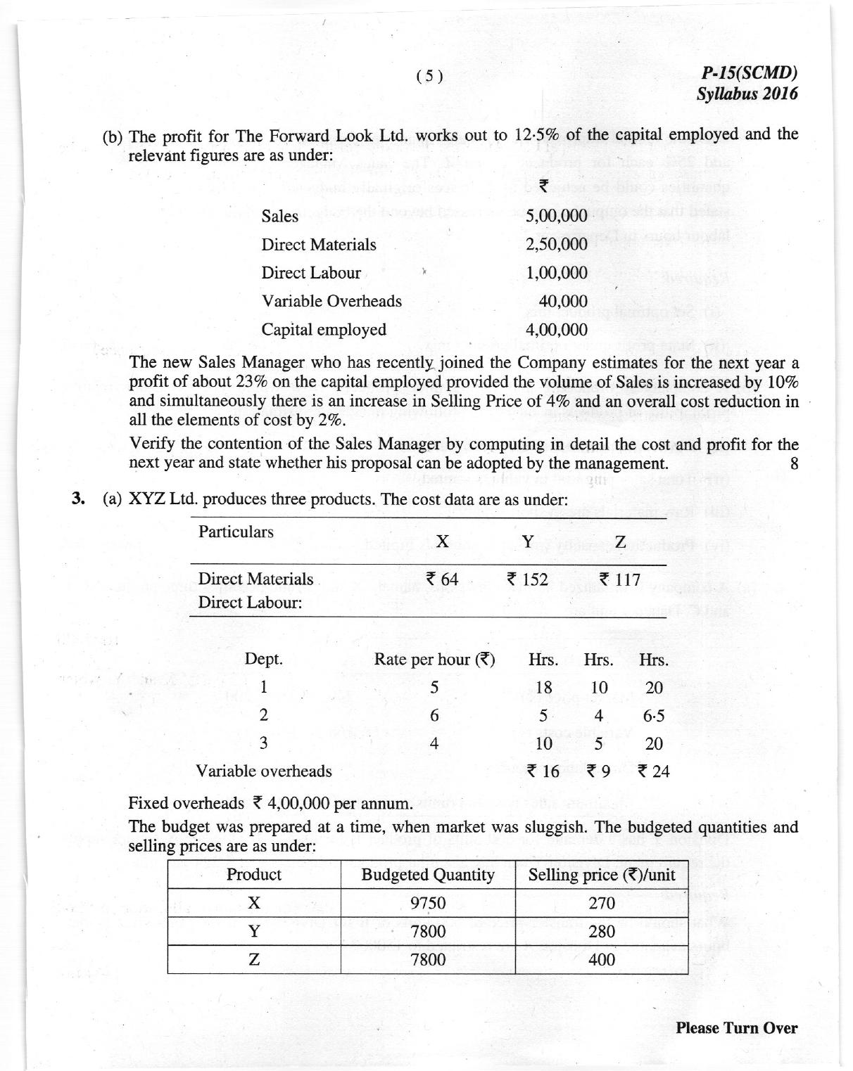 ICMAI Dec 2018 Strategic Cost Management- Decision Making Question Paper (Final) - Page 5