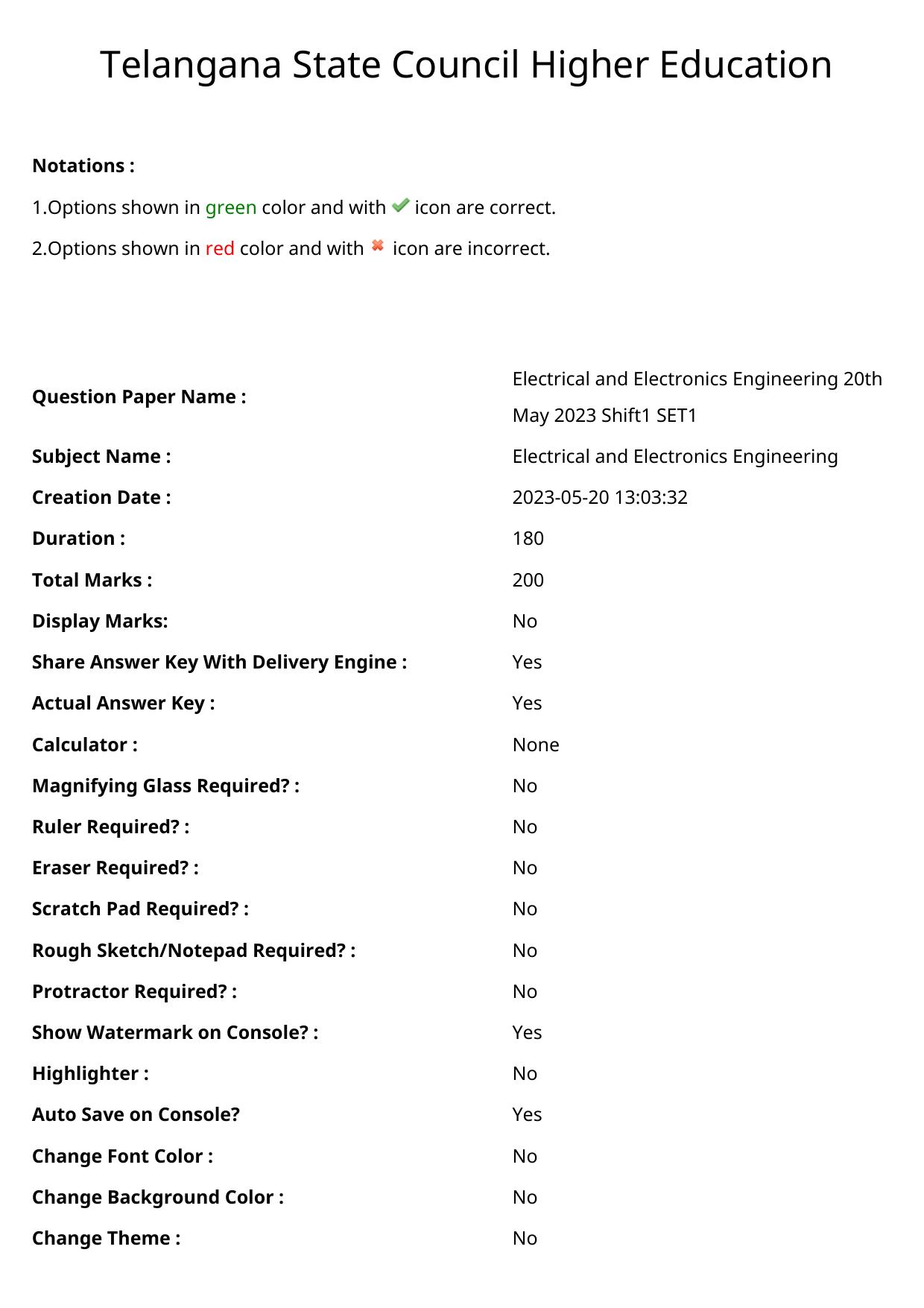 TS ECET 2023 Electrical and Electronics Engineering Question Paper - Page 1