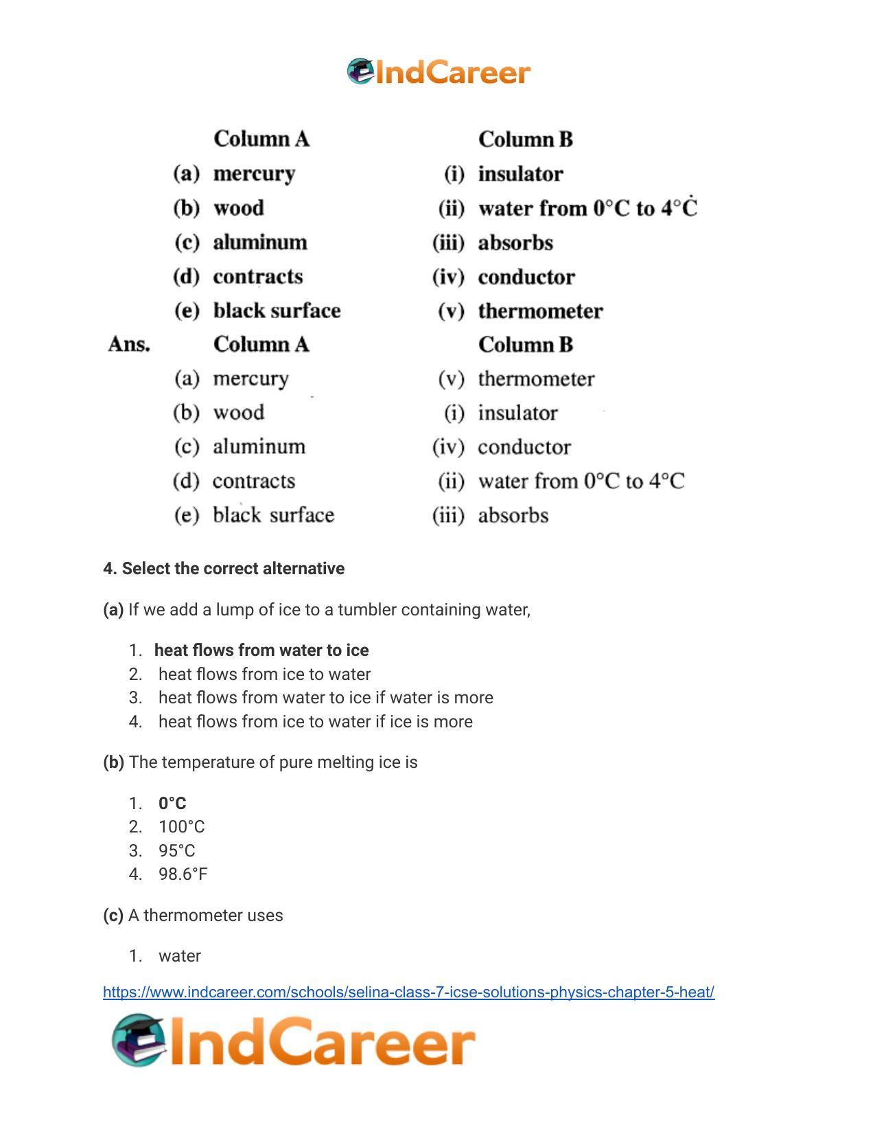 Selina Class 7 ICSE Solutions Physics : Chapter 5- Heat - Page 5