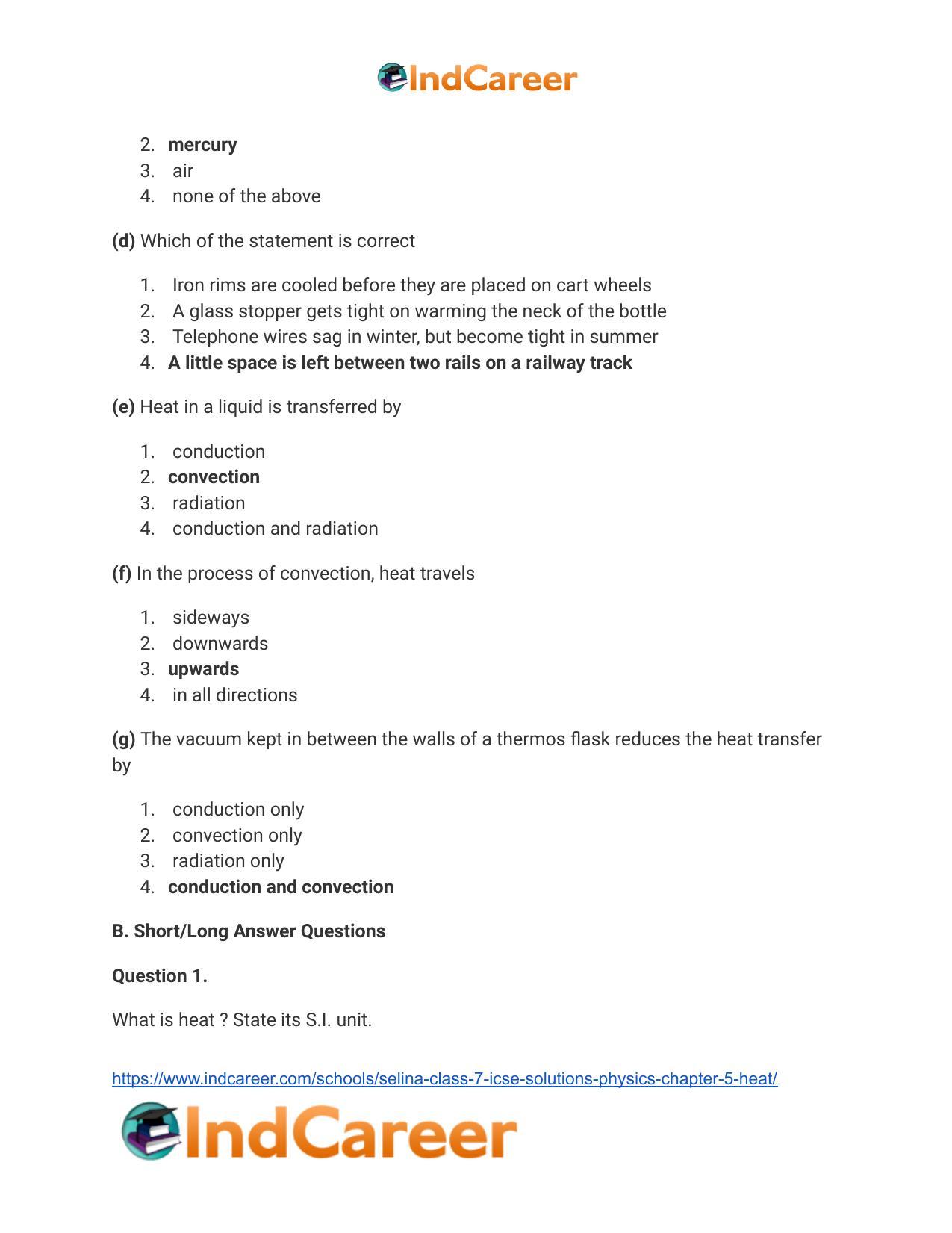 Selina Class 7 ICSE Solutions Physics : Chapter 5- Heat - Page 6