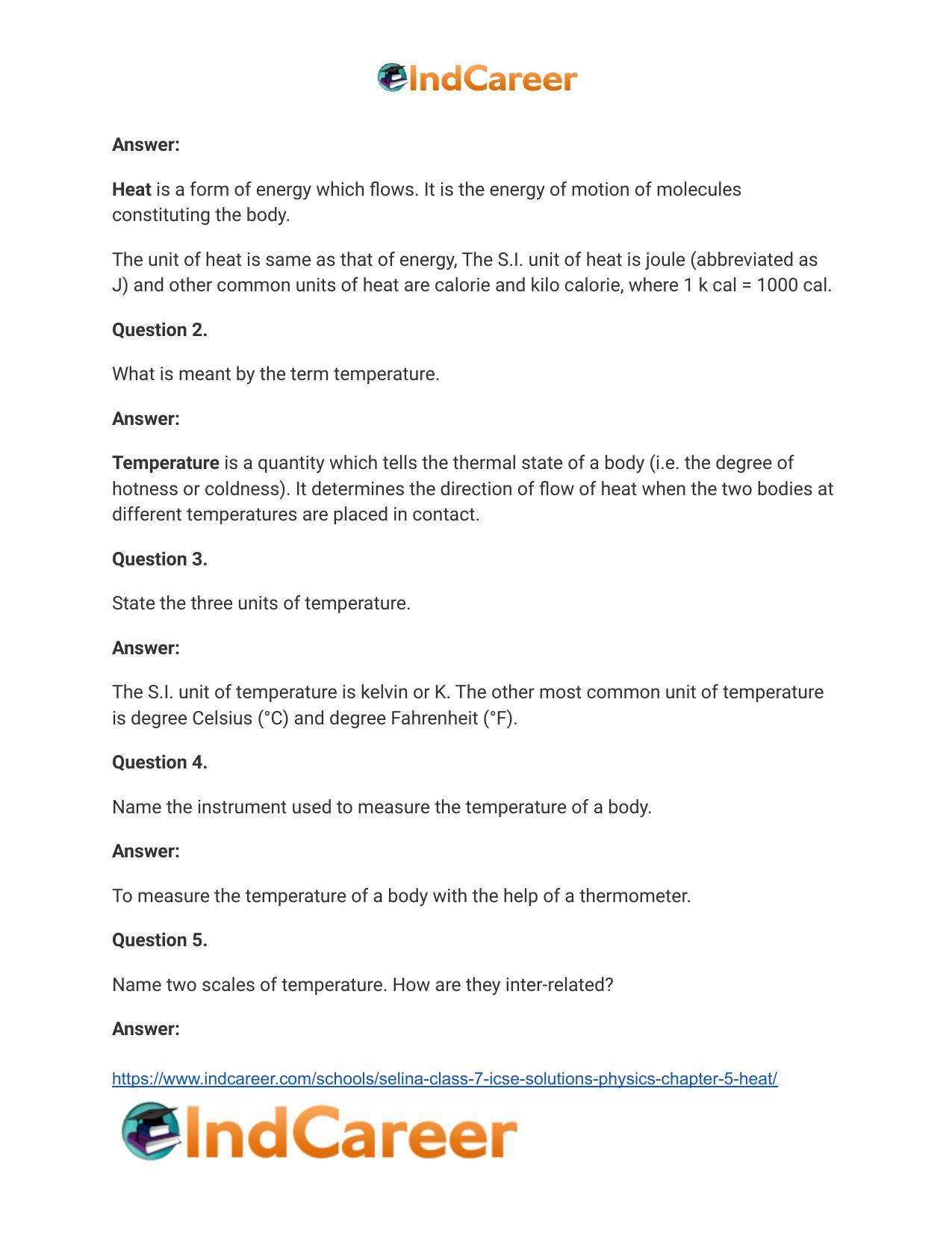 Selina Class 7 ICSE Solutions Physics : Chapter 5- Heat - Page 7