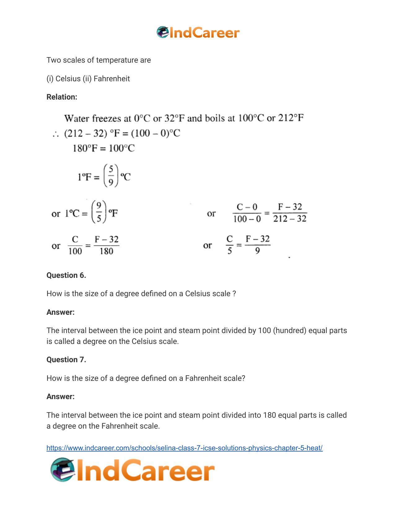 Selina Class 7 ICSE Solutions Physics : Chapter 5- Heat - Page 8