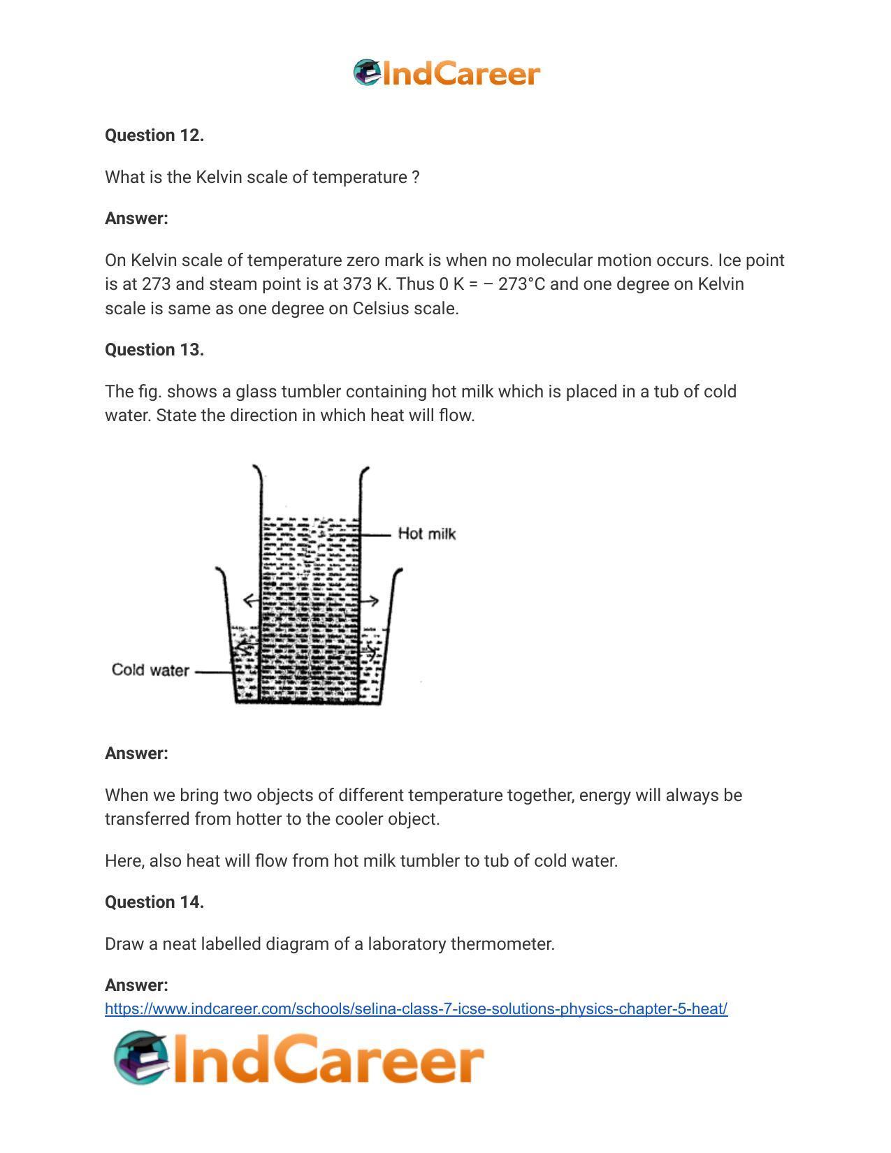 Selina Class 7 ICSE Solutions Physics : Chapter 5- Heat - Page 10