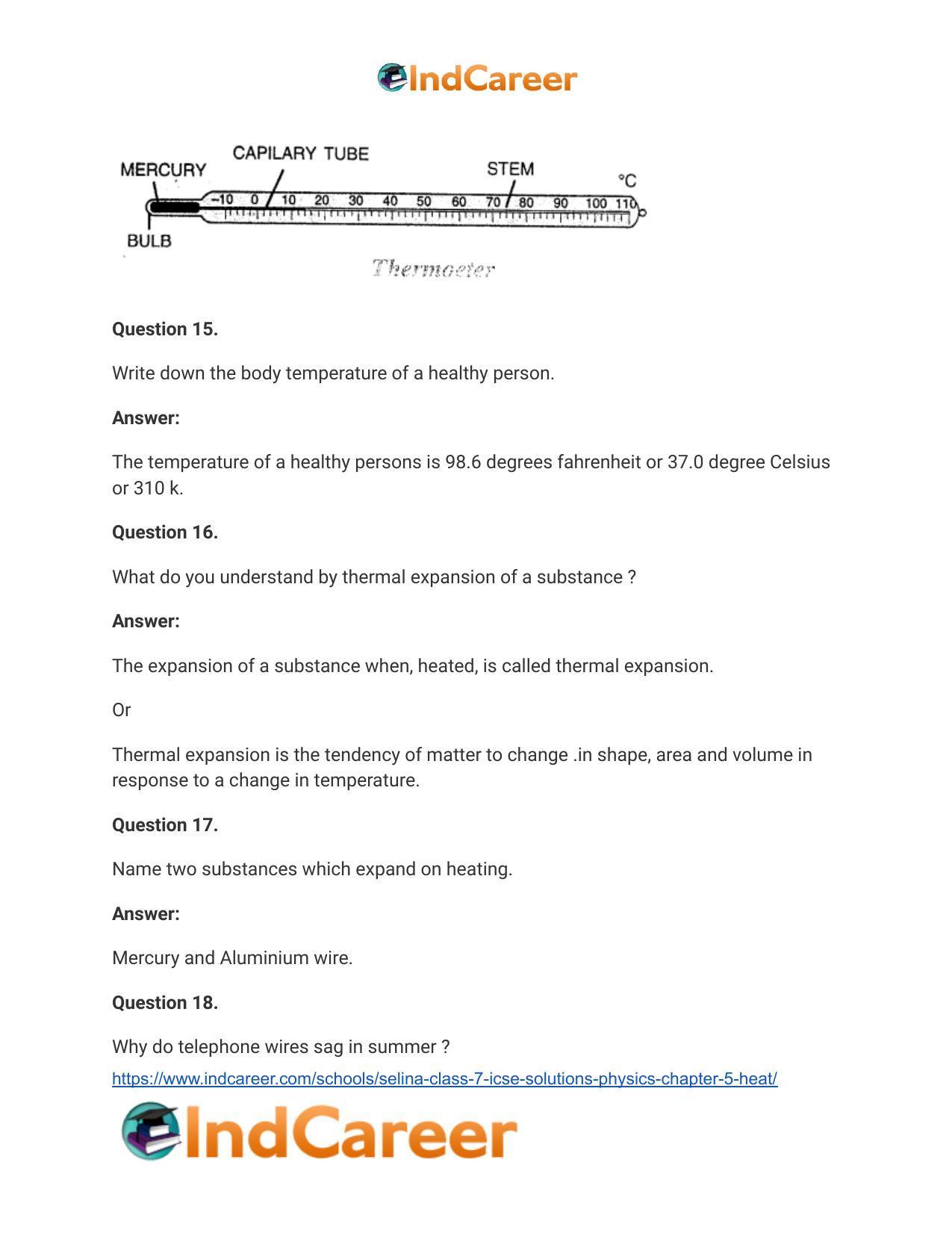 Selina Class 7 ICSE Solutions Physics : Chapter 5- Heat - Page 11
