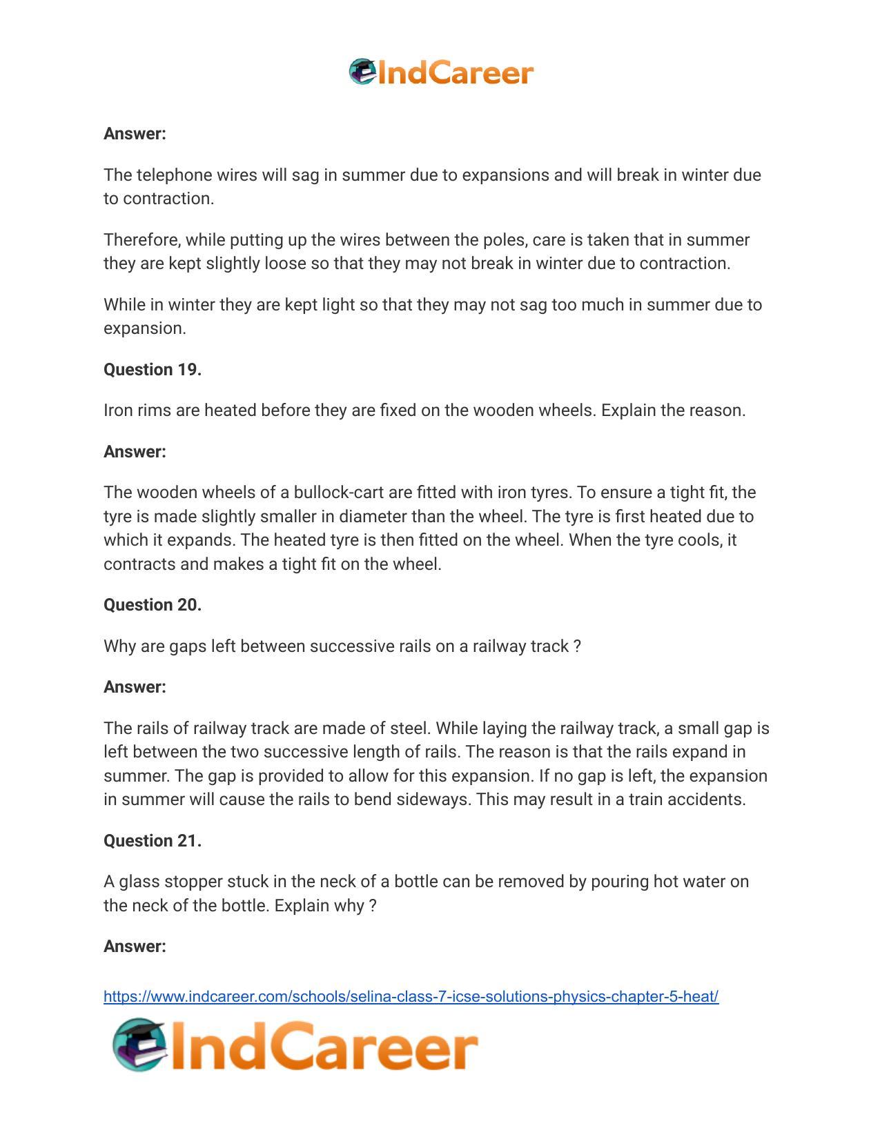 Selina Class 7 ICSE Solutions Physics : Chapter 5- Heat - Page 12