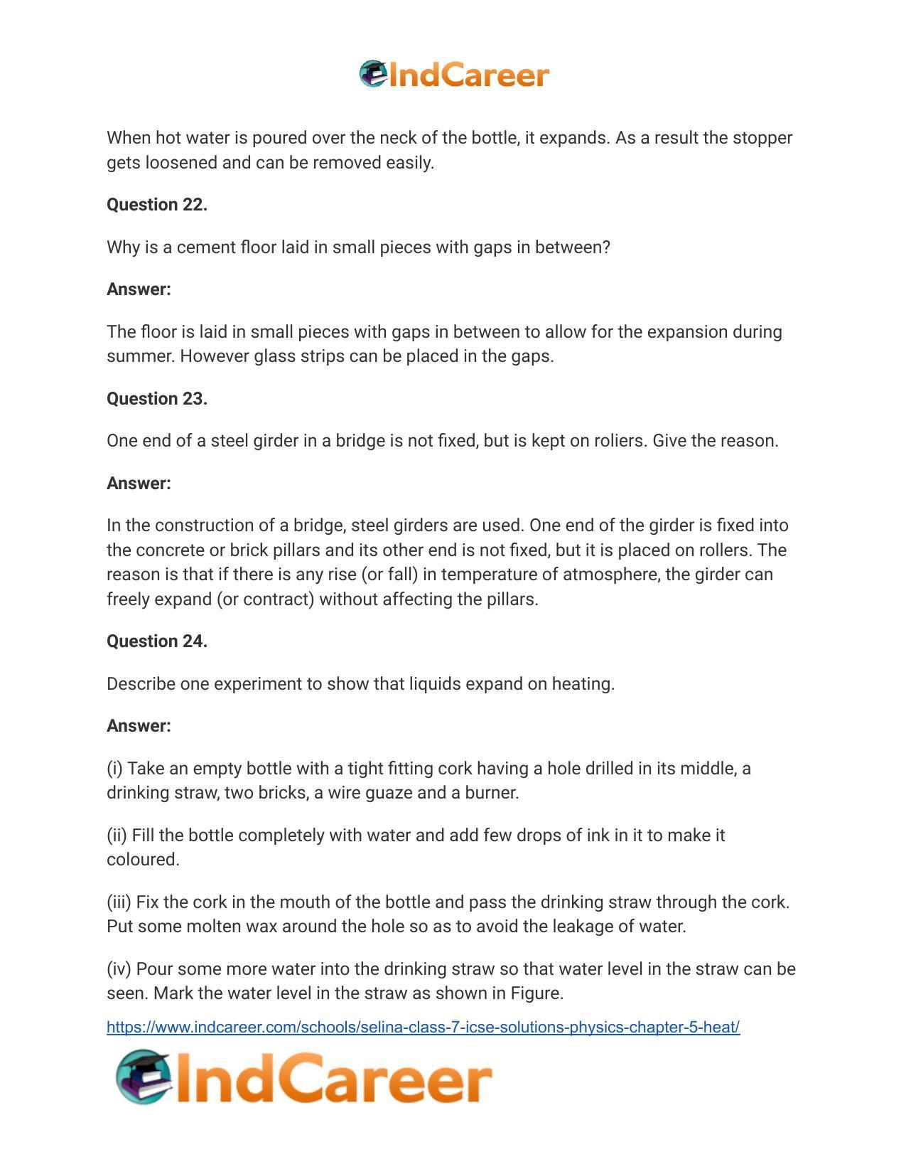 Selina Class 7 ICSE Solutions Physics : Chapter 5- Heat - Page 13