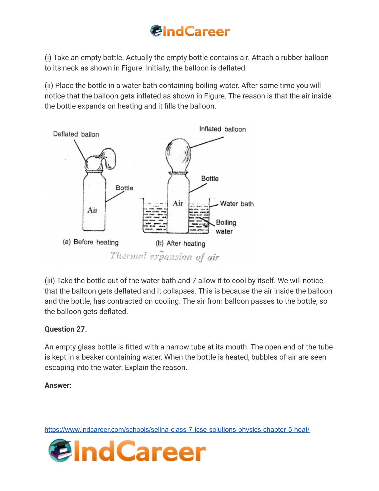 Selina Class 7 ICSE Solutions Physics : Chapter 5- Heat - Page 15