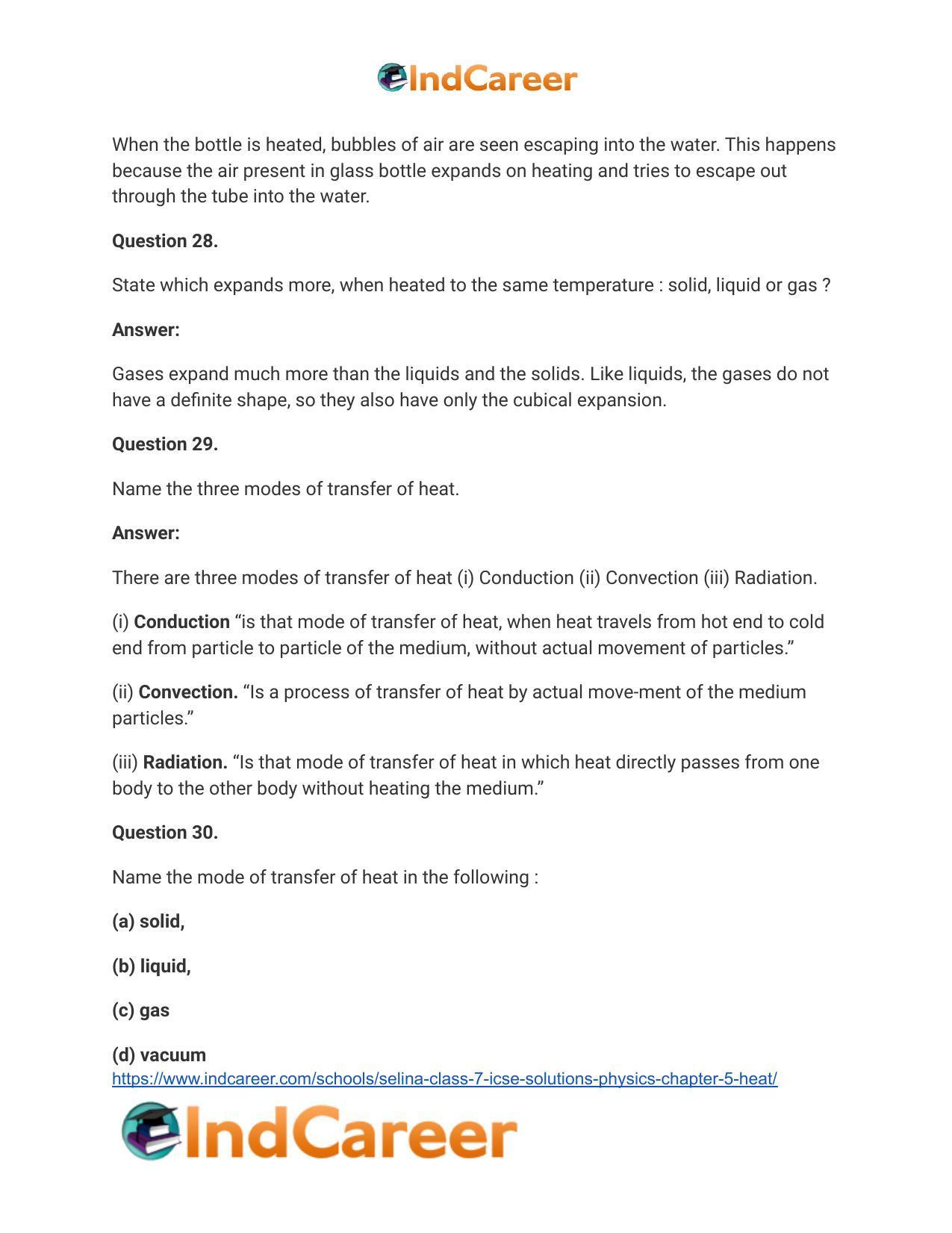 Selina Class 7 ICSE Solutions Physics : Chapter 5- Heat - Page 16
