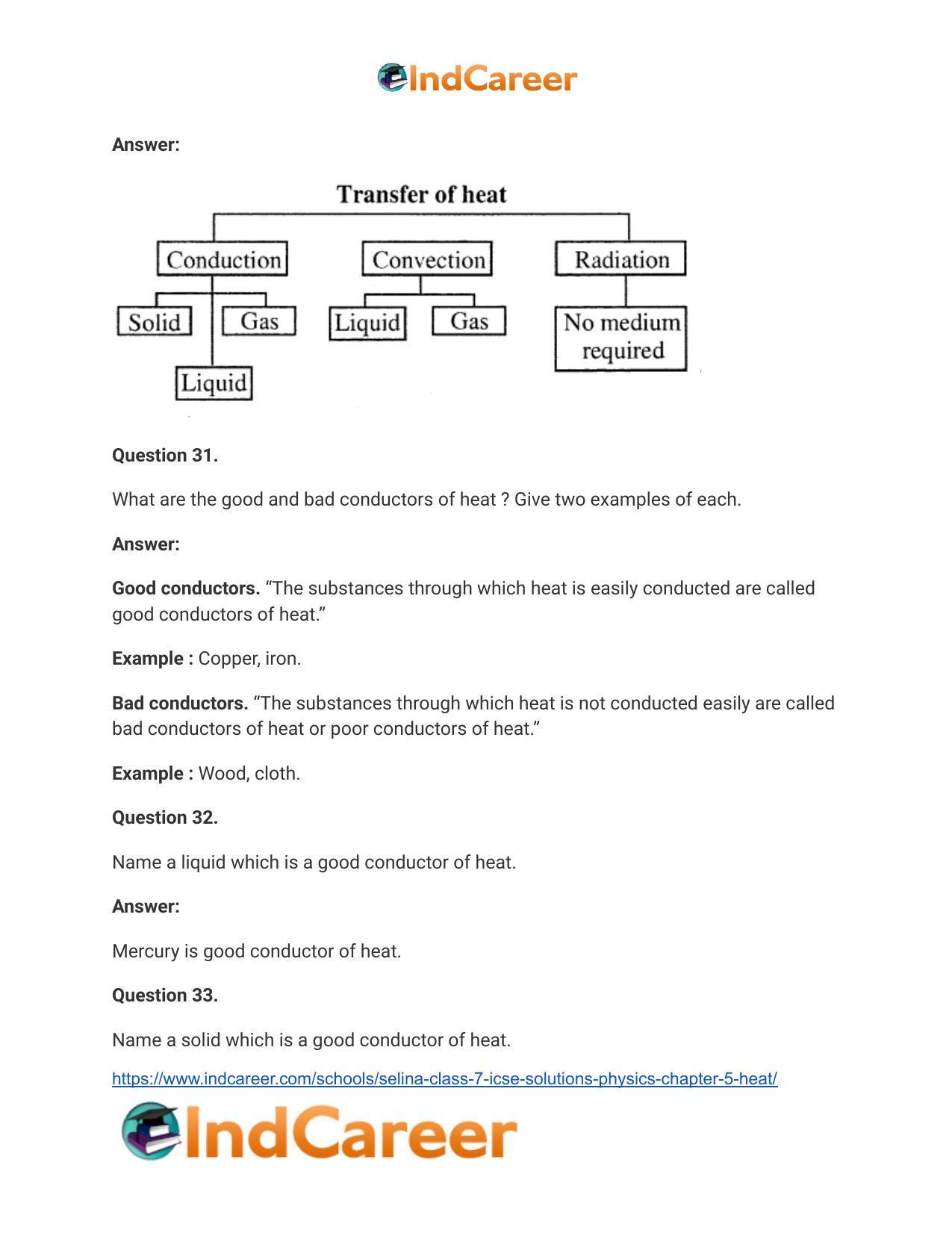 Selina Class 7 ICSE Solutions Physics : Chapter 5- Heat - Page 17