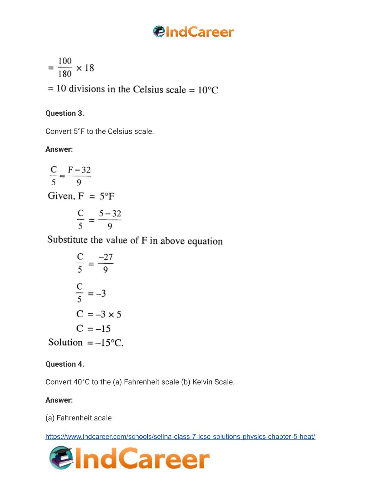 Selina Class 7 ICSE Solutions Physics : Chapter 5- Heat - Page 26