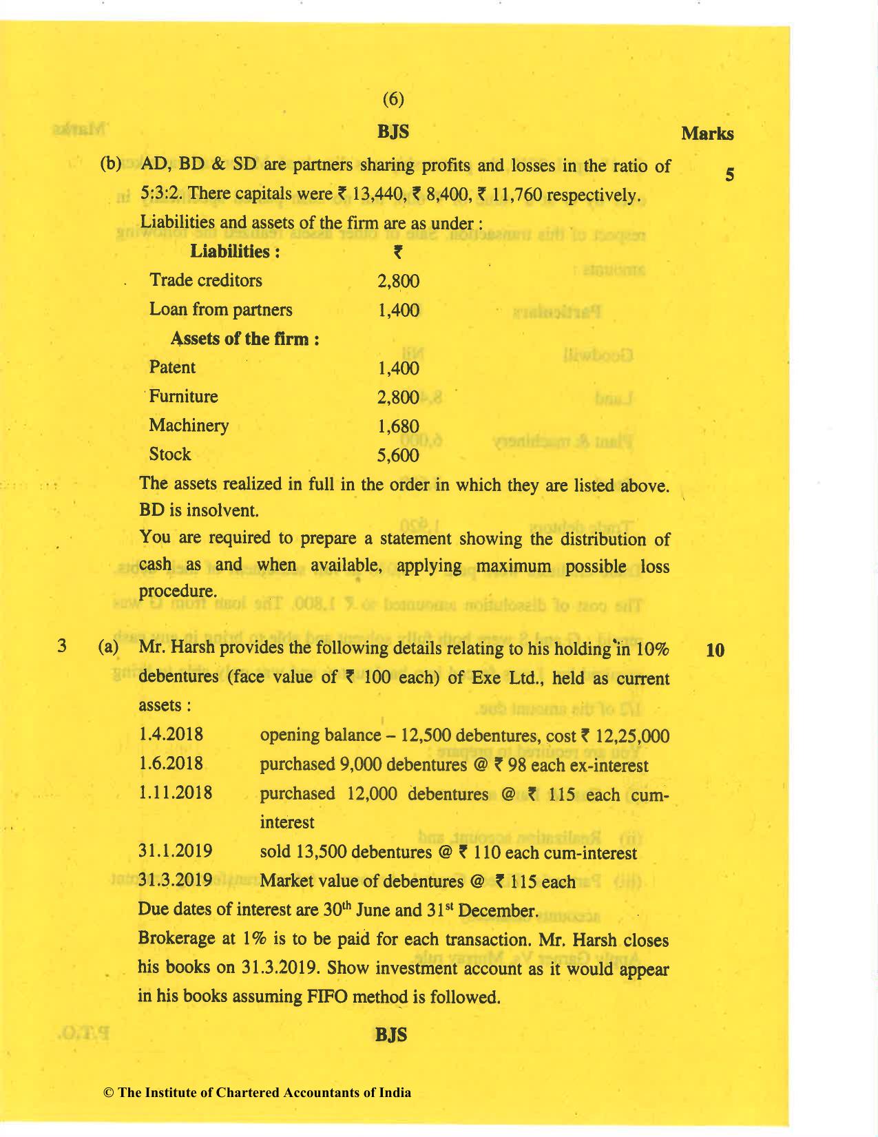 CA Inter Nov 2019 Question Paper - Paper 1 – Accounting - Page 6