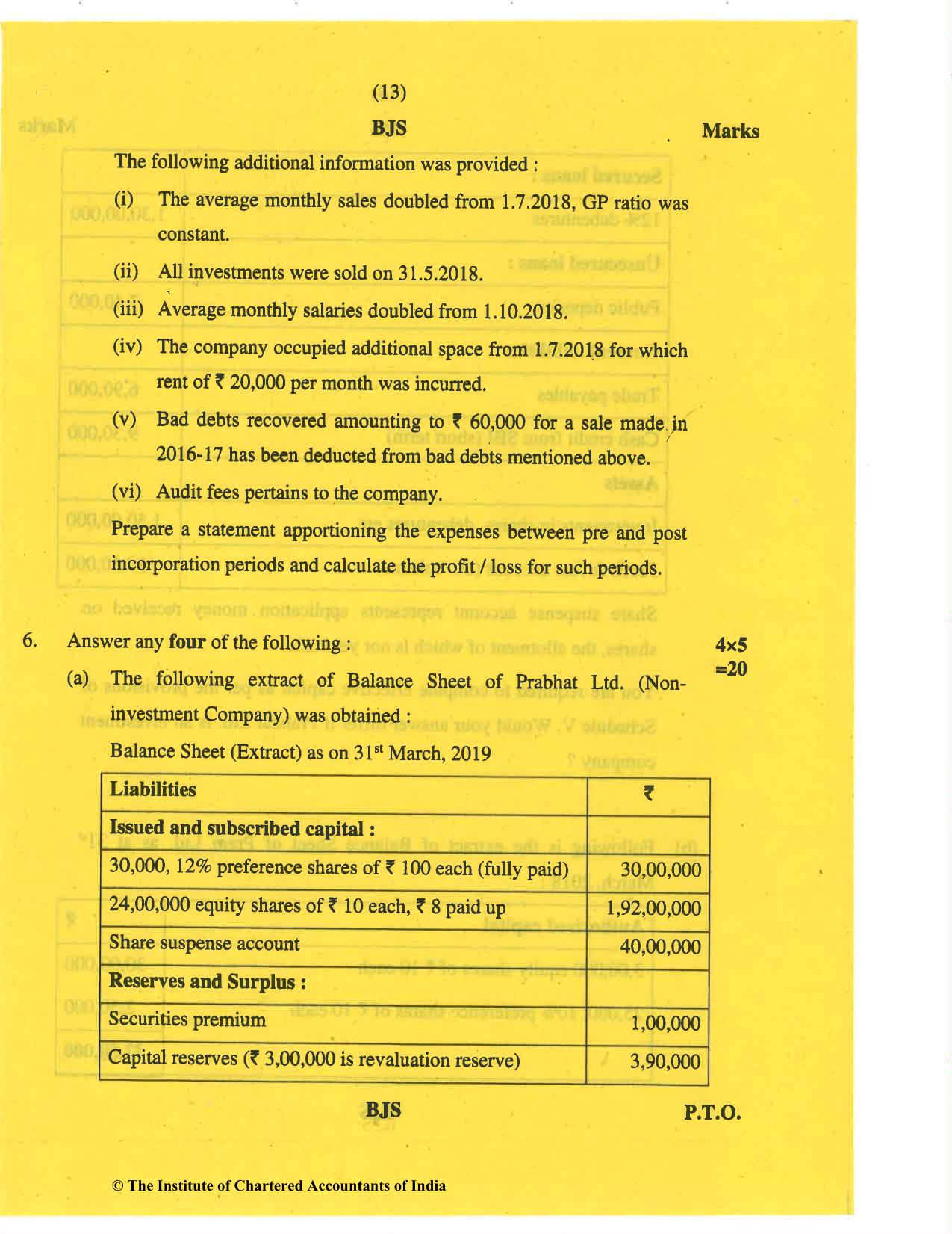 CA Inter Nov 2019 Question Paper - Paper 1 – Accounting - Page 13