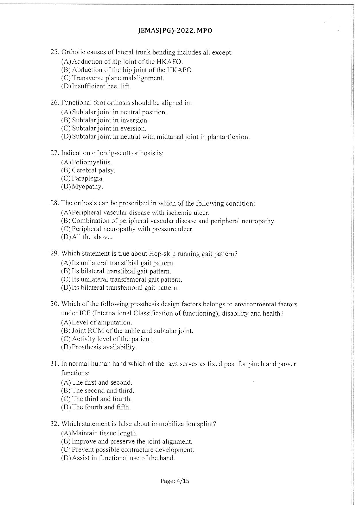 WBJEEB JEMAS (PG) 2022 MPO Question Paper - Page 6