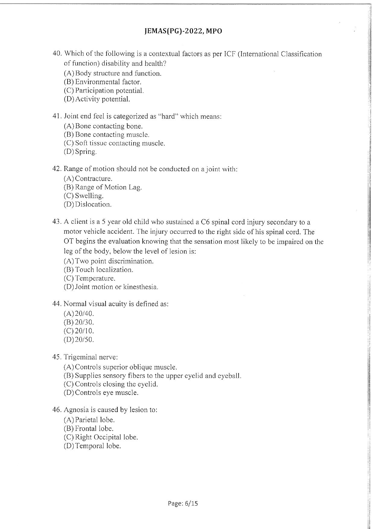 WBJEEB JEMAS (PG) 2022 MPO Question Paper - Page 8