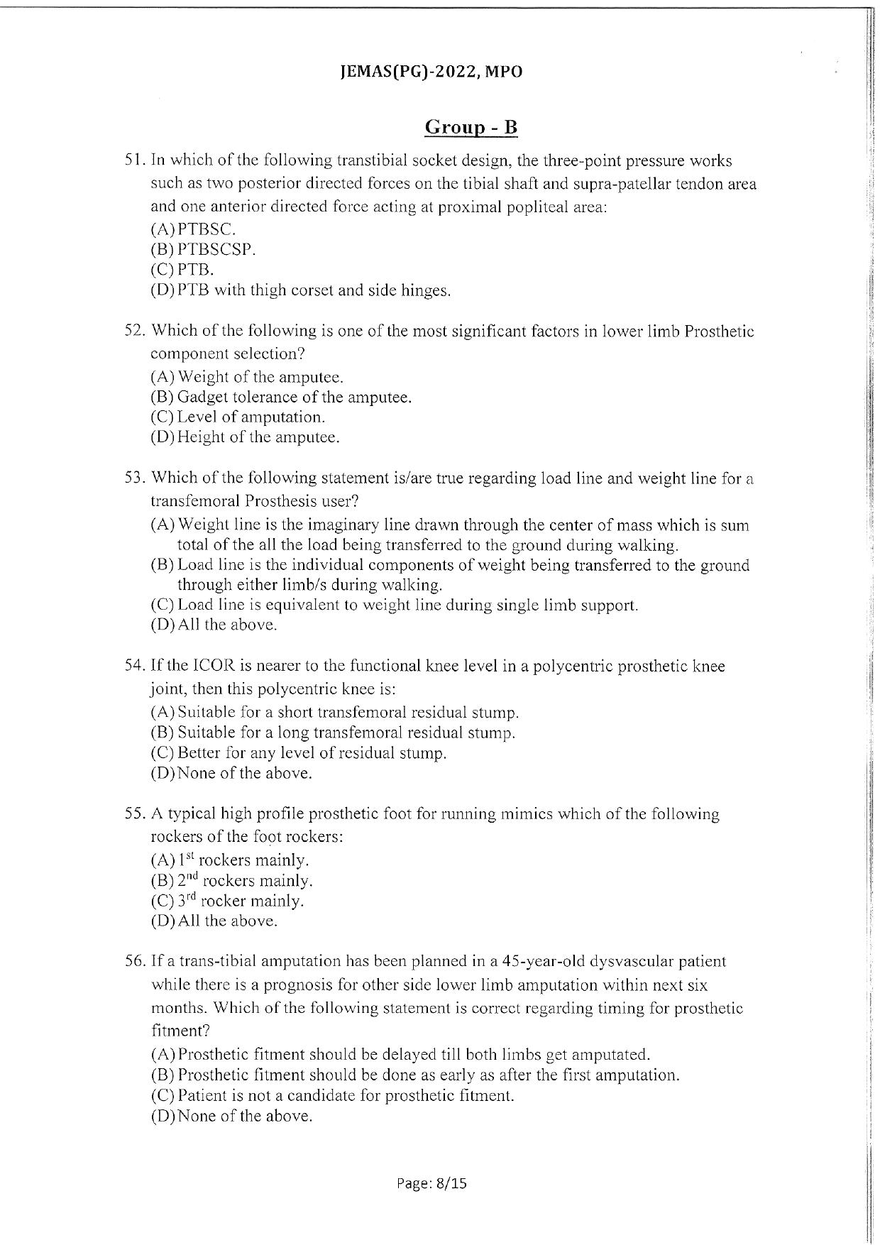 WBJEEB JEMAS (PG) 2022 MPO Question Paper - Page 10