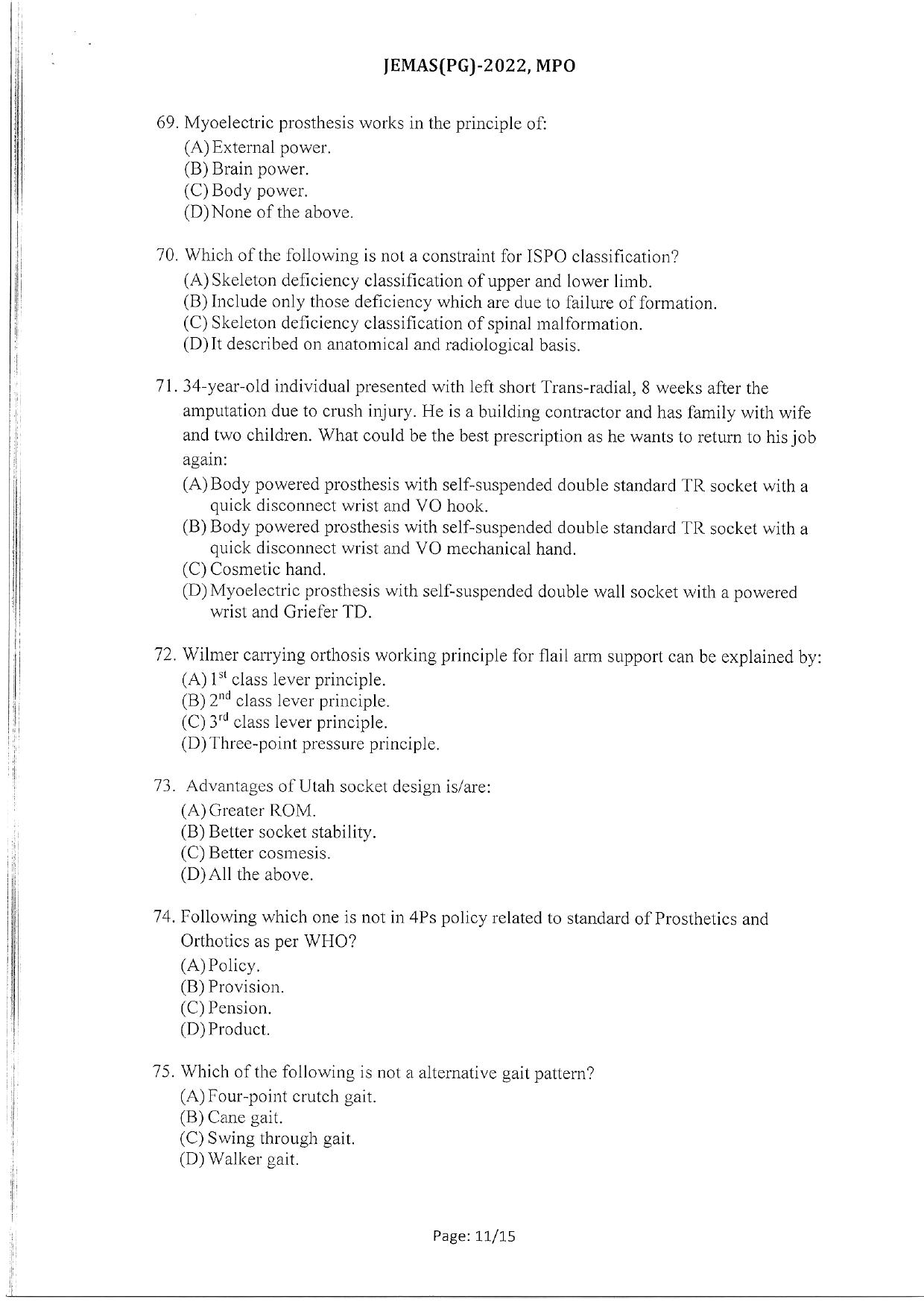 WBJEEB JEMAS (PG) 2022 MPO Question Paper - Page 13