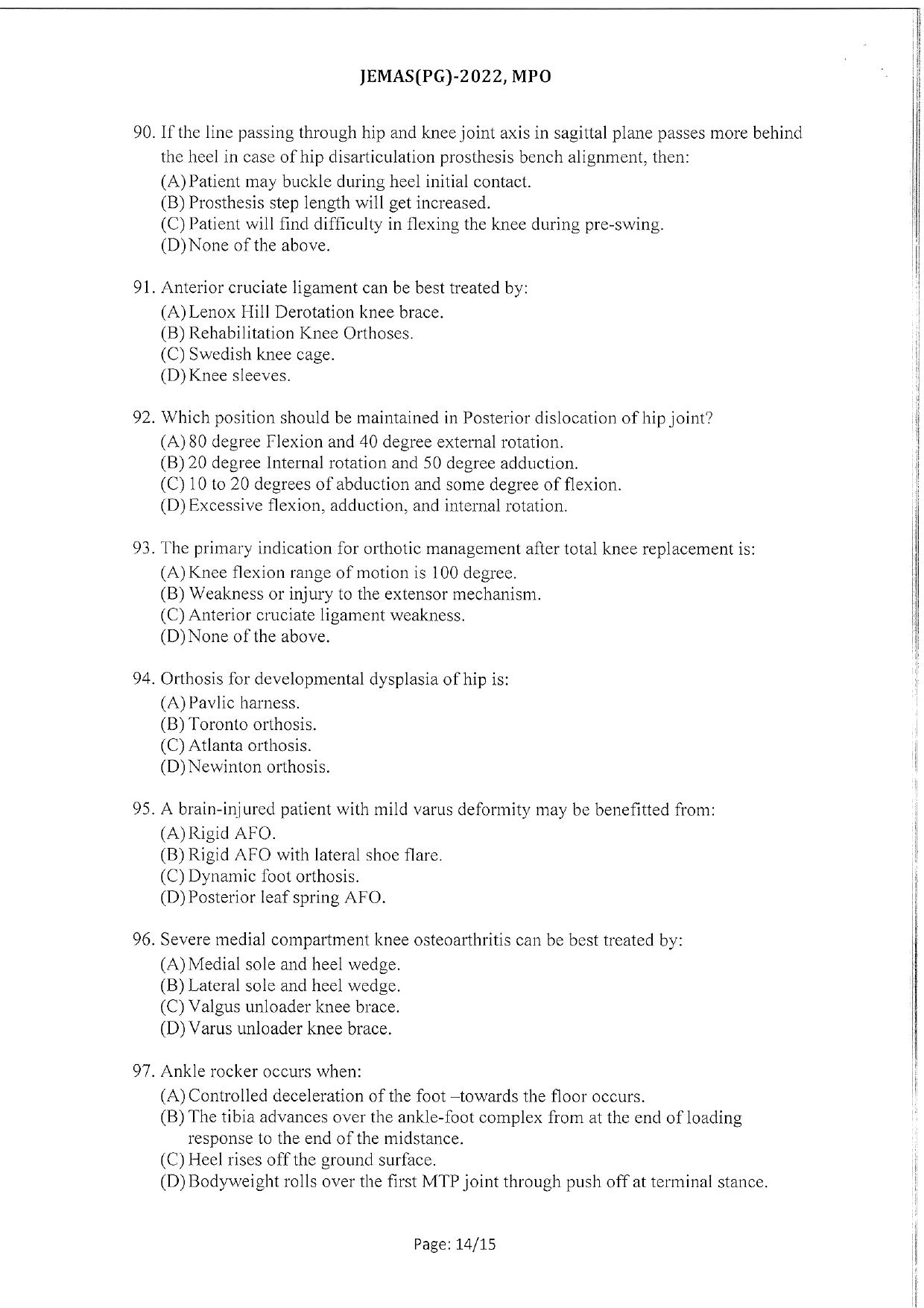 WBJEEB JEMAS (PG) 2022 MPO Question Paper - Page 16