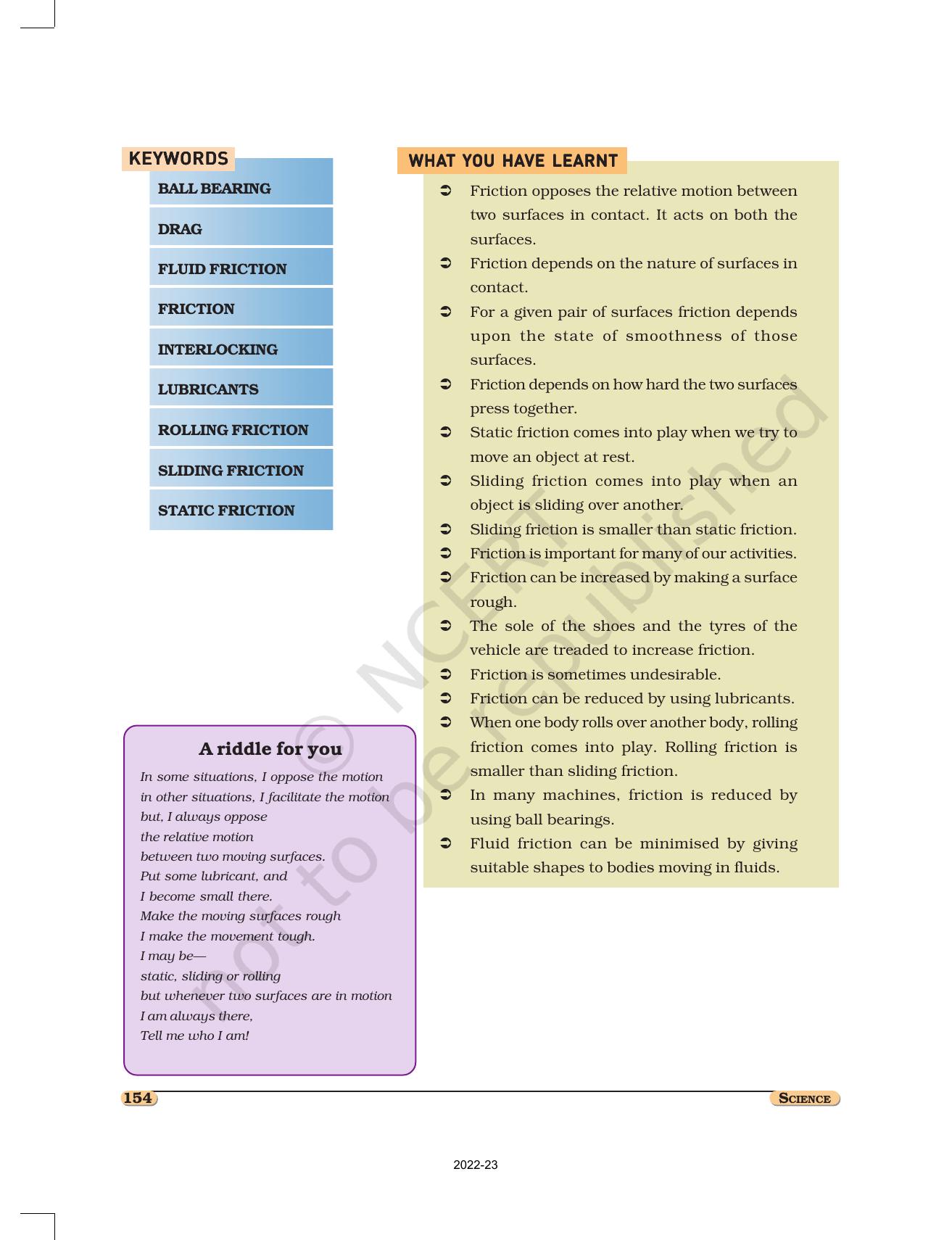 NCERT Book for Class 8 Science Chapter 12 Friction - Page 9