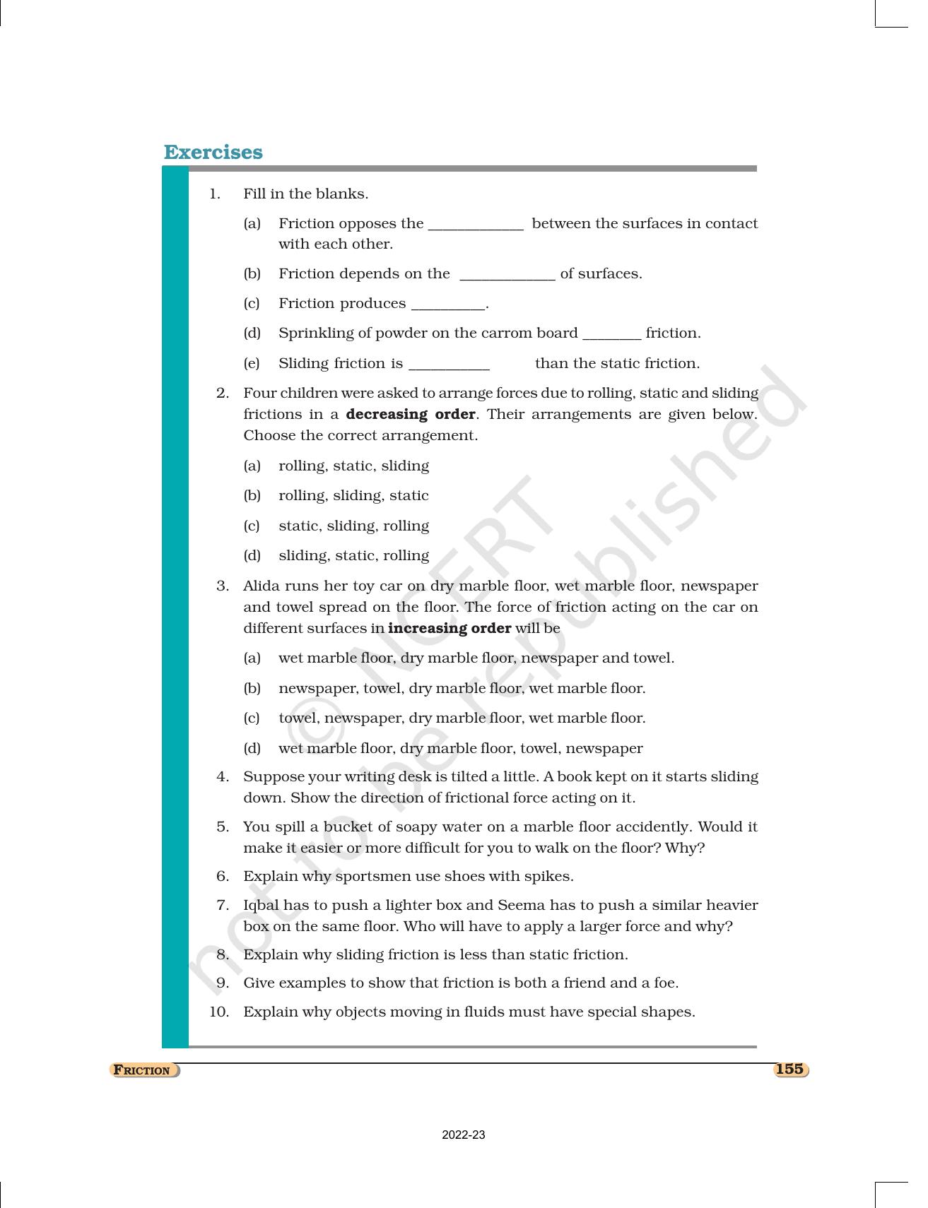 NCERT Book for Class 8 Science Chapter 12 Friction - Page 10