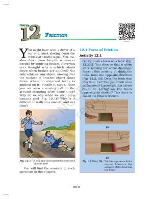 NCERT Book for Class 8 Science Chapter 12 Friction