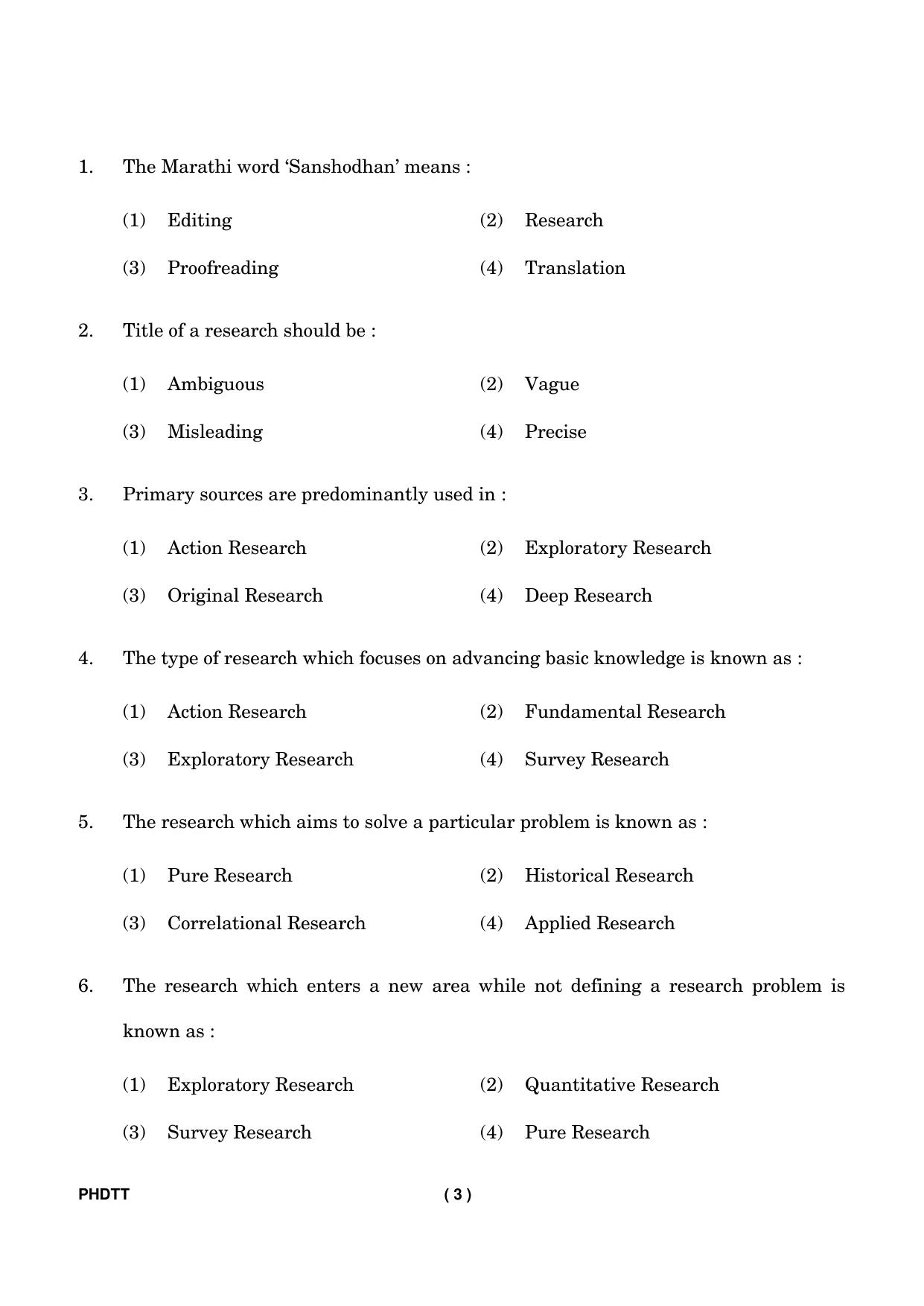 IGNOU PhD Entrance Test Ph. D. (Translation Studies) Entrance Test, July, 2023 Question Paper - Page 4