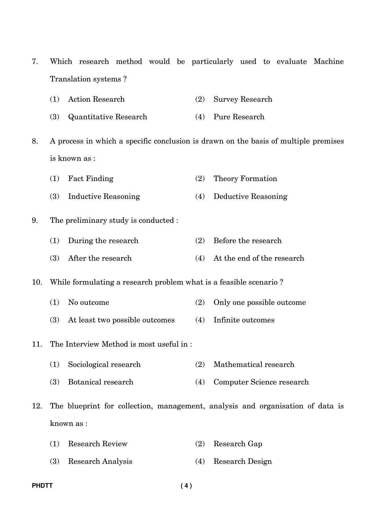 IGNOU PhD Entrance Test Ph. D. (Translation Studies) Entrance Test, July, 2023 Question Paper - Page 5