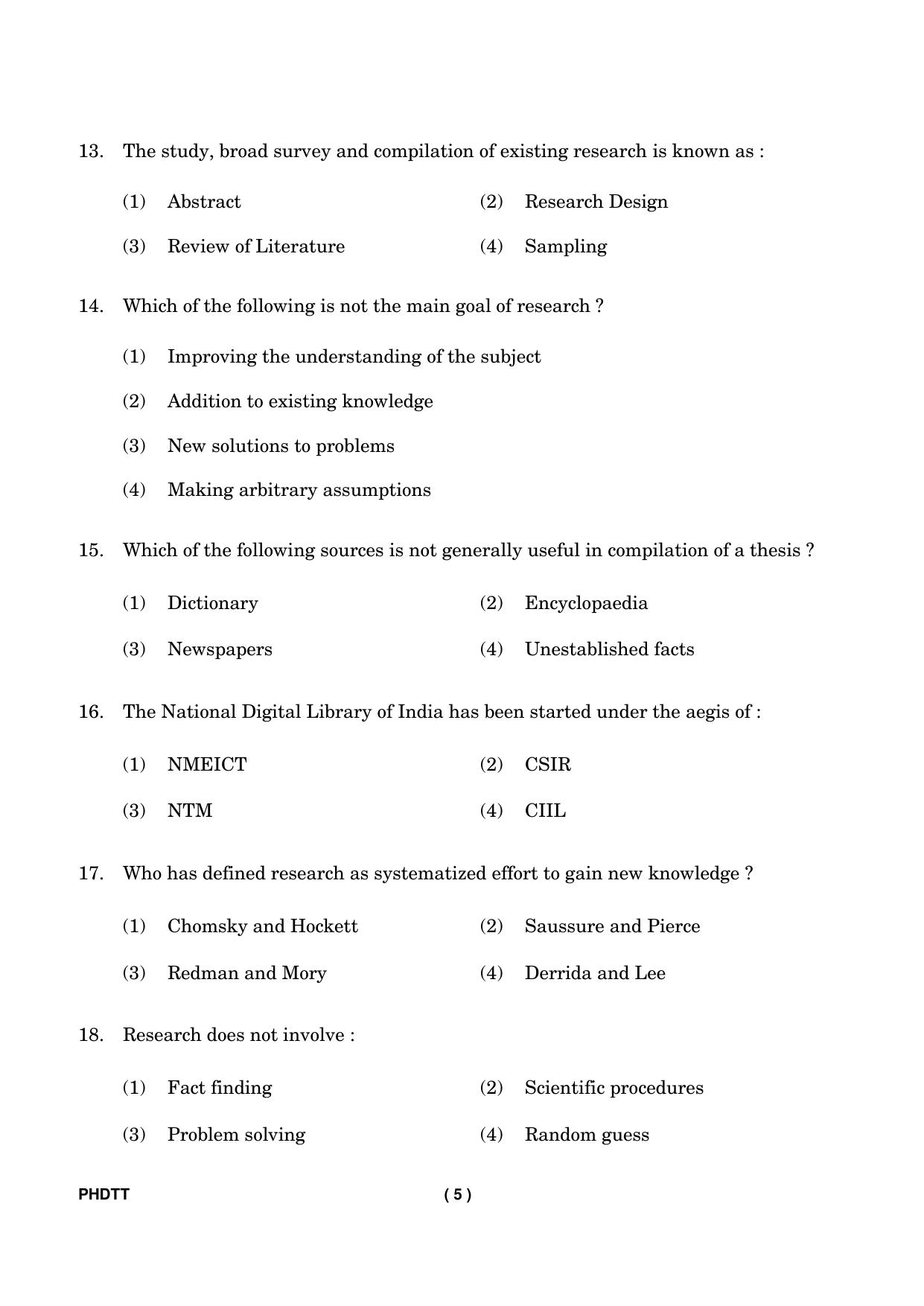 IGNOU PhD Entrance Test Ph. D. (Translation Studies) Entrance Test, July, 2023 Question Paper - Page 6