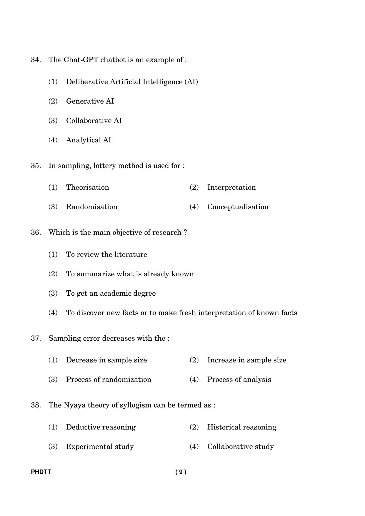 IGNOU PhD Entrance Test Ph. D. (Translation Studies) Entrance Test, July, 2023 Question Paper - Page 10