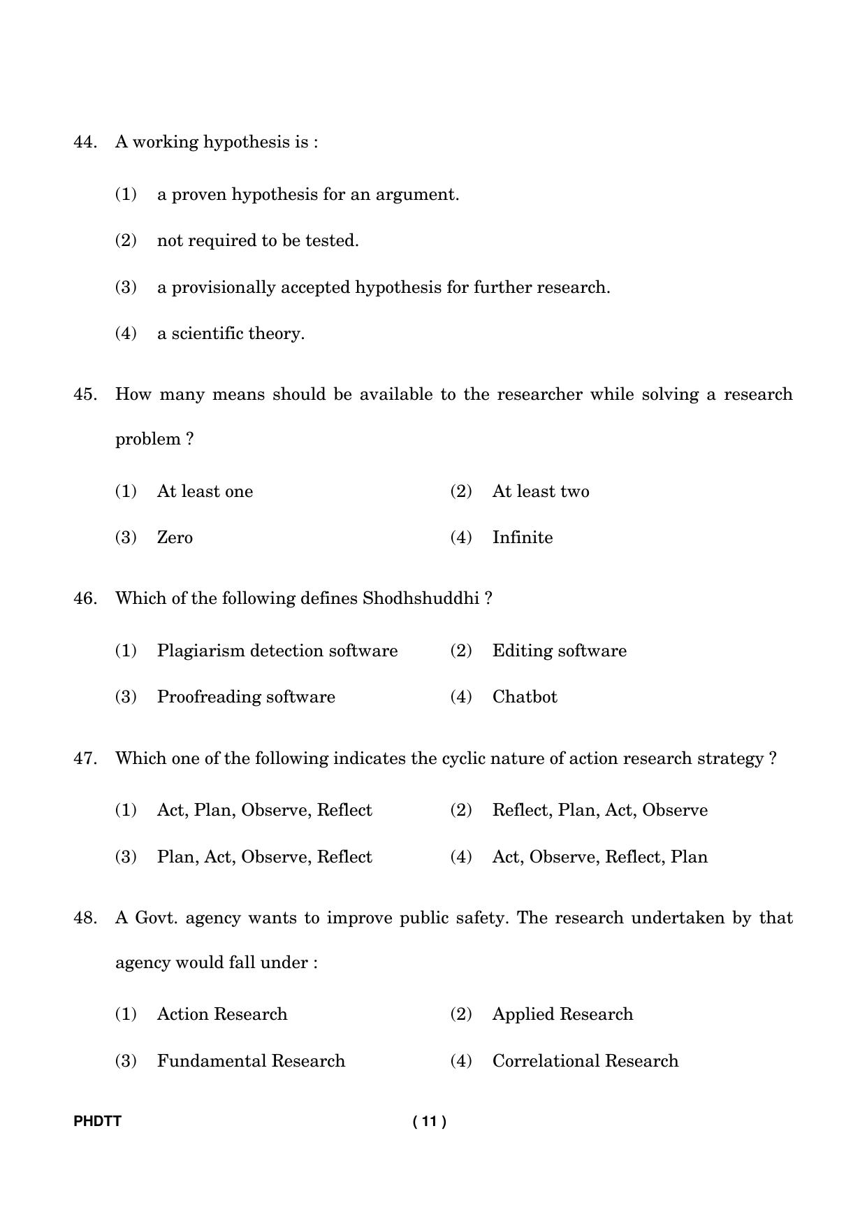 IGNOU PhD Entrance Test Ph. D. (Translation Studies) Entrance Test, July, 2023 Question Paper - Page 12