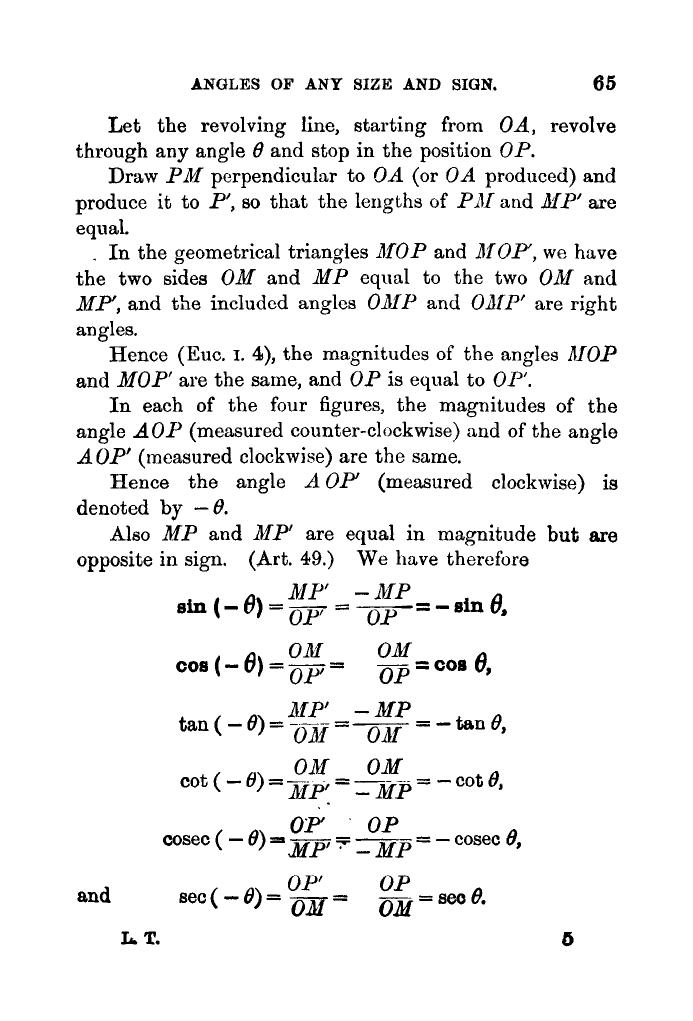 Plane Trigonometry by SL Loney - Page 78