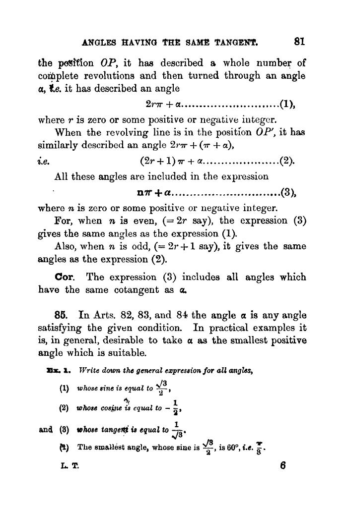 Plane Trigonometry by SL Loney - Page 94