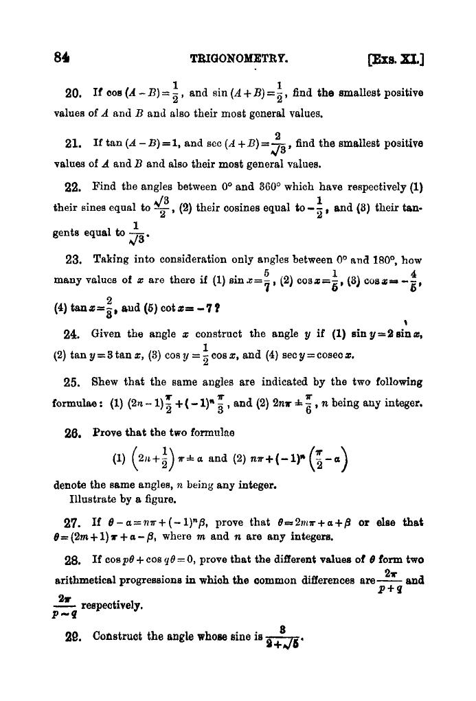 Plane Trigonometry by SL Loney - Page 97