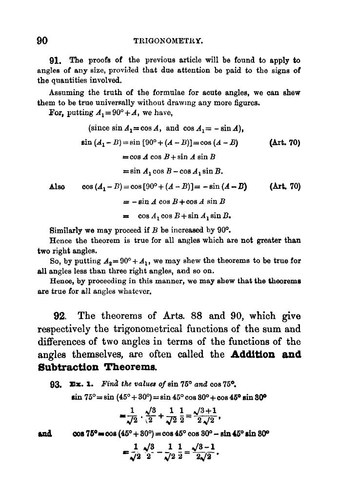 Plane Trigonometry by SL Loney - Page 103