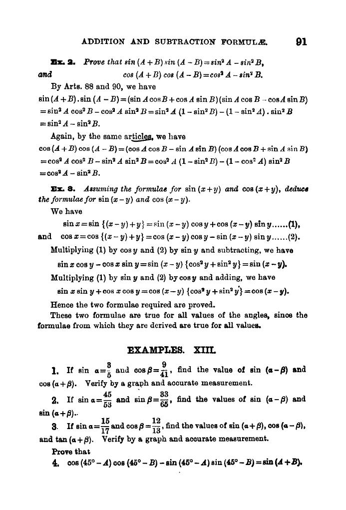 Plane Trigonometry by SL Loney - Page 104