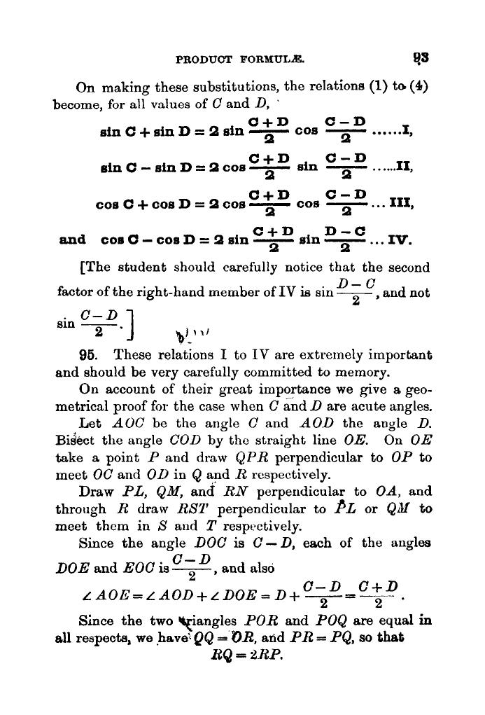 Plane Trigonometry by SL Loney - Page 106
