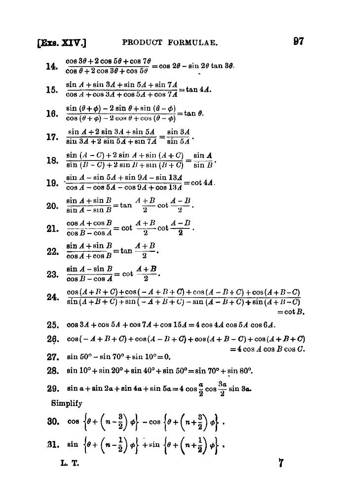 Plane Trigonometry by SL Loney - Page 110