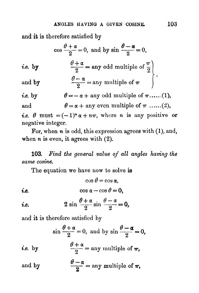 Plane Trigonometry by SL Loney - Page 114