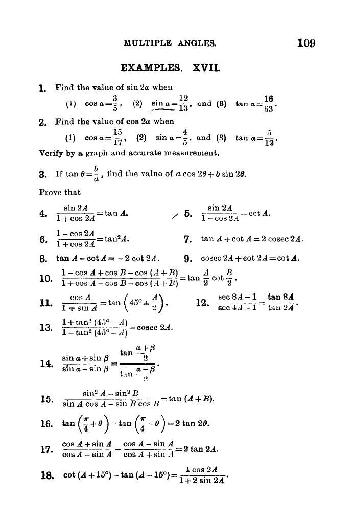 Plane Trigonometry by SL Loney - Page 120