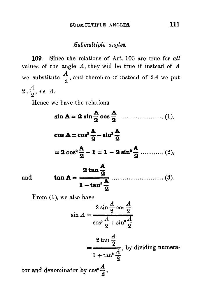 Plane Trigonometry by SL Loney - Page 122