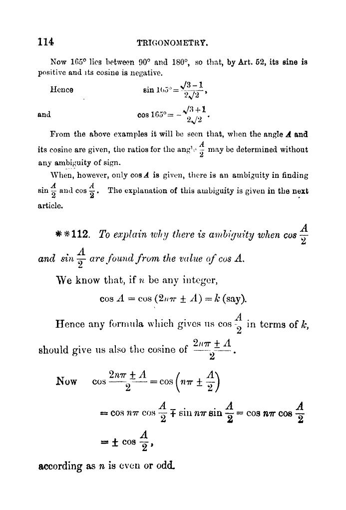 Plane Trigonometry by SL Loney - Page 125