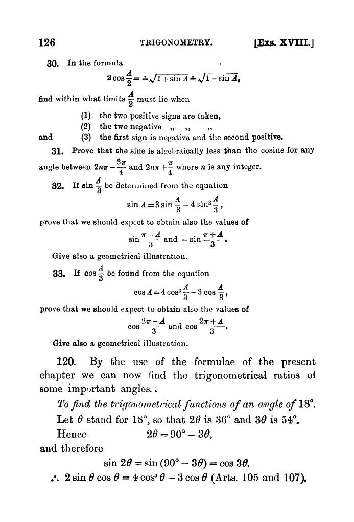 Plane Trigonometry by SL Loney - Page 137