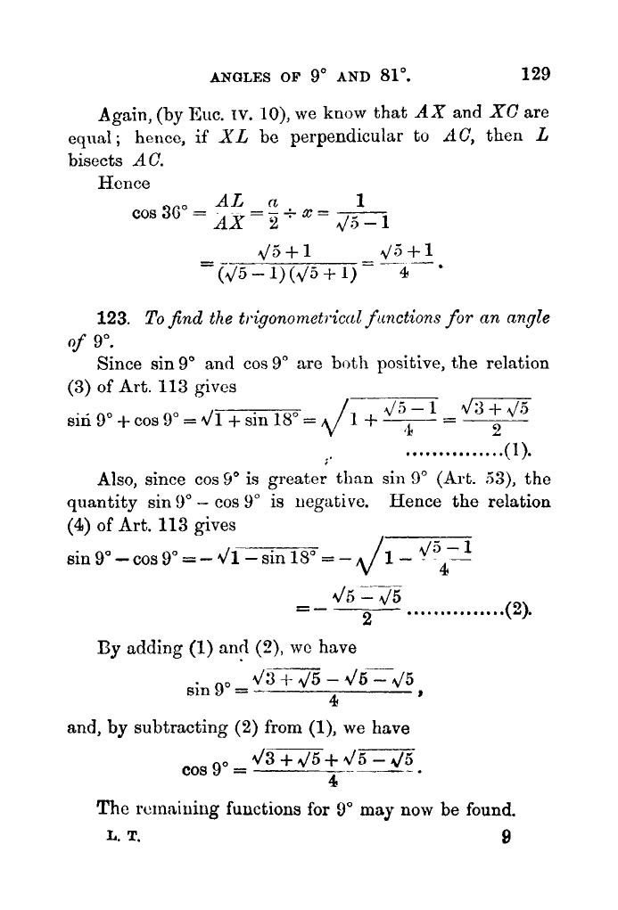 Plane Trigonometry by SL Loney - Page 140