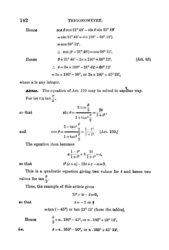 Plane Trigonometry by SL Loney - Page 153