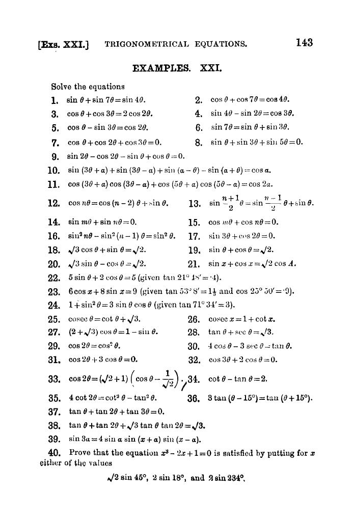 Plane Trigonometry by SL Loney - Page 154