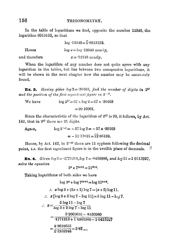 Plane Trigonometry by SL Loney - Page 167