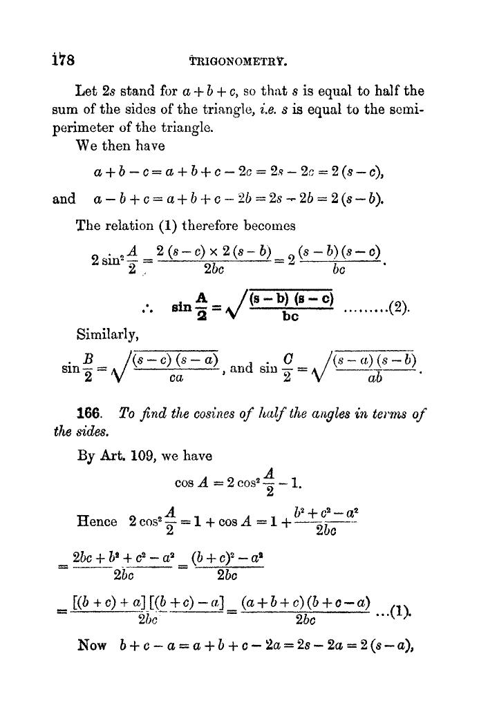 Plane Trigonometry by SL Loney - Page 191