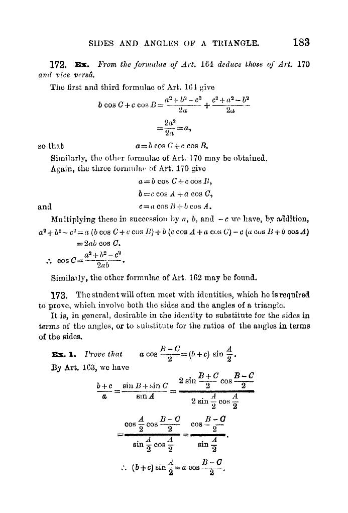 Plane Trigonometry by SL Loney - Page 196